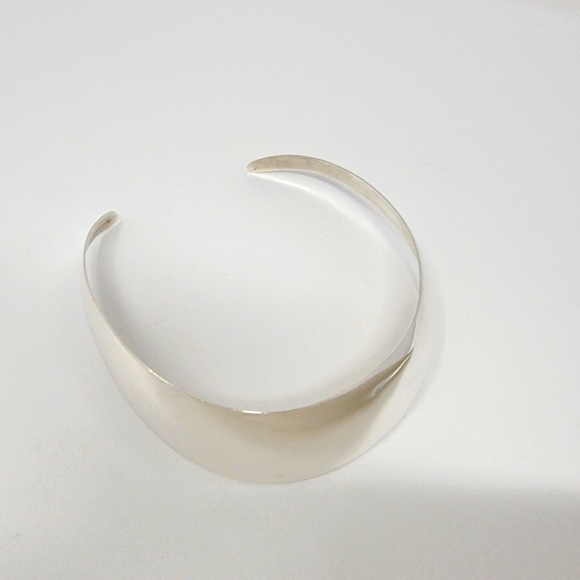 Sterling Silver Cuff Necklace Signed By Artist LEX